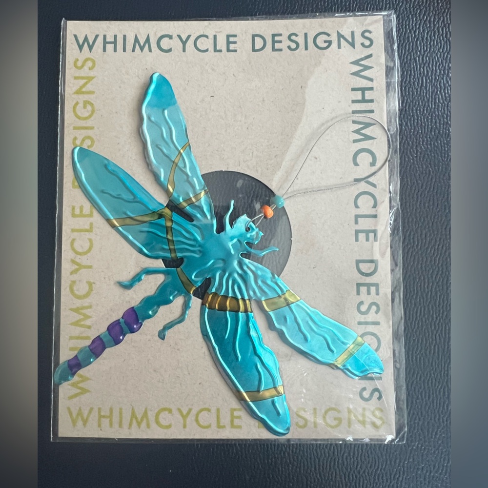 Whimcycle Designs Dragonfly Ornament – Upcycled Aluminum – Hand Painted